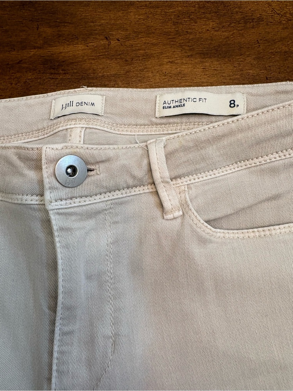 J. Jill Cream Slim Ankle Denim Pants